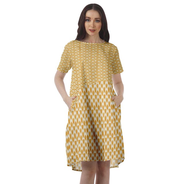 Moomaya Short Sleeve Dresses Plus Size Women Scoop Neck Mini Tunic Dresss