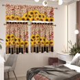 thumbnail image 5 of Sunflower Kitchen Curtain and Valance Set Music Notes Rod Pocket 36" Tier Curtains Light Filter Privacy Drapes for Home Cafe Bar Window Curtains,Pack of 3, 5 of 5
