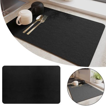 Coffee Maker Mat Black, Coffee Mat Quick Absorbent Hide Stain Kitchen Counter Mat Rubber Coffee Bar, 11.7*1.95*1.95In, a Coffee Mat, Meiiso