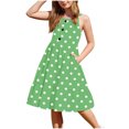 thumbnail image 2 of LOVZFMLL Robe d'Été Décontractée Sans Manches à Col Rond avec Boutons et Poches pour Filles de 2 à 12 Ans, 2 of 8