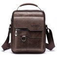 thumbnail image 1 of WEIXIER Men's Crossbody Bag Leather Small Business Shoulder Handbag for IPad 9.7", Dark Brown, 1 of 3