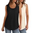 thumbnail image 1 of Plebaso Débardeurs 2025 pour Femmes, Lot de 2, Col Rond, Sans Manches, Chandails Décontractés Amples d'Été, Tuniques Basiques, 1 of 7