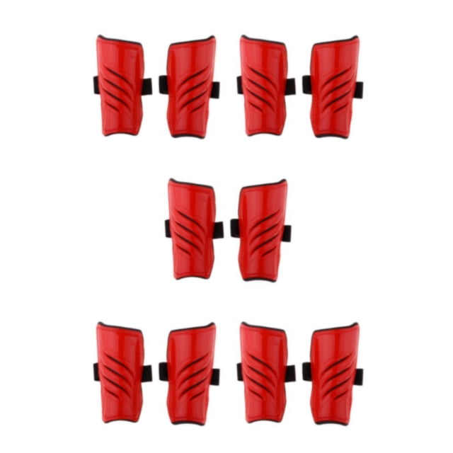 mmirethe Enfants Shin Football Football Pads Gardes Jambe Protecteur Équipement Formation Rouge 5Set