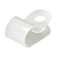 thumbnail image 1 of StarTech.com 100 Pack Screw Mount Cable Clamps, Medium 6.35mm Bundle Cable Fastener/Holder, R-Type Single Reusable Nylon Clip, Screw Down Ethernet Cord Management Clamp, UL/94V-2 Rated TAA - Nylon 66 Plastic - TAA (CBMSDCC2) - Cable organizer clamp - white - TAA Compliant (pack of 100), 1 of 9