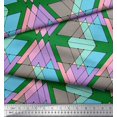 thumbnail image 3 of Soimoi Green Poly Georgette Fabric Triangle Geometric Decor Fabric Printed Yard 52 Inch Wide, 3 of 3