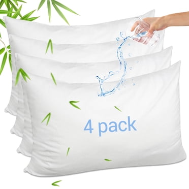 GOGREEN Bamboo Waterproof Pillow Protectors with Zipper Queen Size - Hypoallergenic Pillow Case Cover - 20" x 30" - 2-Pack White