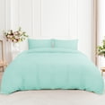 thumbnail image 4 of PiccoCasa 3 Pieces Microfiber Soft Breathable Duvet Cover Set Aqua Blue Queen, 4 of 7