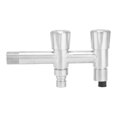 thumbnail image 2 of Robinet en Acier Inoxydable G1/2 1 Entrée 2 Sortie Lave-Linge Robinet d'Eau pour la Maison Salle de Bain Balcon, 2 of 14