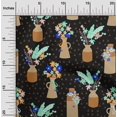 thumbnail image 2 of oneOone Polyester Spandex Black Fabric Floral Vase With Geometrical Craft Projects Decor Fabric Printed By The Yard 56 Inch Wide, 2 of 4