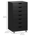 thumbnail image 3 of Vinsetto Mobile Filing Cabinet with Drawers File Cabinet with Wheels Black, 3 of 10