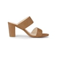 thumbnail image 3 of BLISSFUL STEP Women's Open Toe Chunky High Heel Slide Sandals Camel 8, 3 of 6