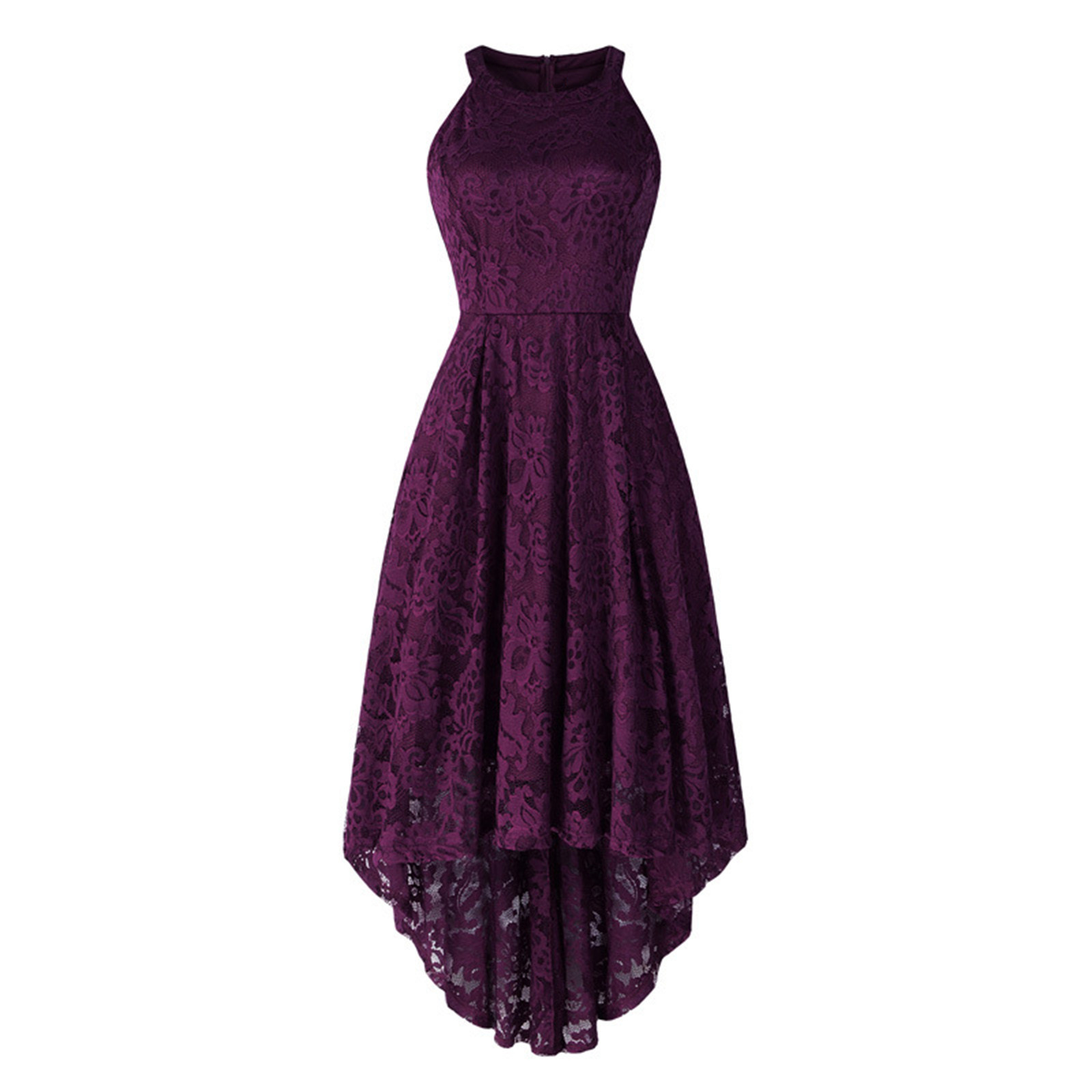 Robes Maxi pour Femmes 2023 Mode Décontractée Femmes Col Rond Uni Vintage Élégante Midi Soirée Fermeture Éclair Sans Manches Robe de Fête Robes pour Femmes Élégantes Chic en Liquidation