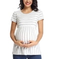 thumbnail image 2 of 2025 Femmes Maternité Manches Courtes Robes Queue de Maternité pour Mariages Hauts Imprimés Grossesse Femmes Robe Photo de Famille T-Shirt Vêtements, 2 of 7