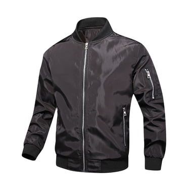 RKSTN Jackets for Men Zipper Fashion Casual Baseball Clothing Jacket Coat Loose Outwear Overcoat Fall and Winter Long Sleeve Jacket Coats