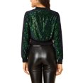 thumbnail image 3 of INSPIRE CHIC Blouson Bomber Court à Paillettes Scintillantes avec Fermeture Éclair pour Femme, 3 of 7