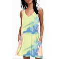 thumbnail image 1 of Robes T-Shirt Décontractées d'Été pour Femmes, Sortie de Plage, Robe Débardeur Plissée Unie, 1 of 3