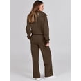 thumbnail image 4 of Women 2 Piece Outfits Sweatsuit Set 2023 Fall Oversized Half Zip Sweatshirt Wide Leg Sweatpant Lounge Set Tracksuit, 4 of 4