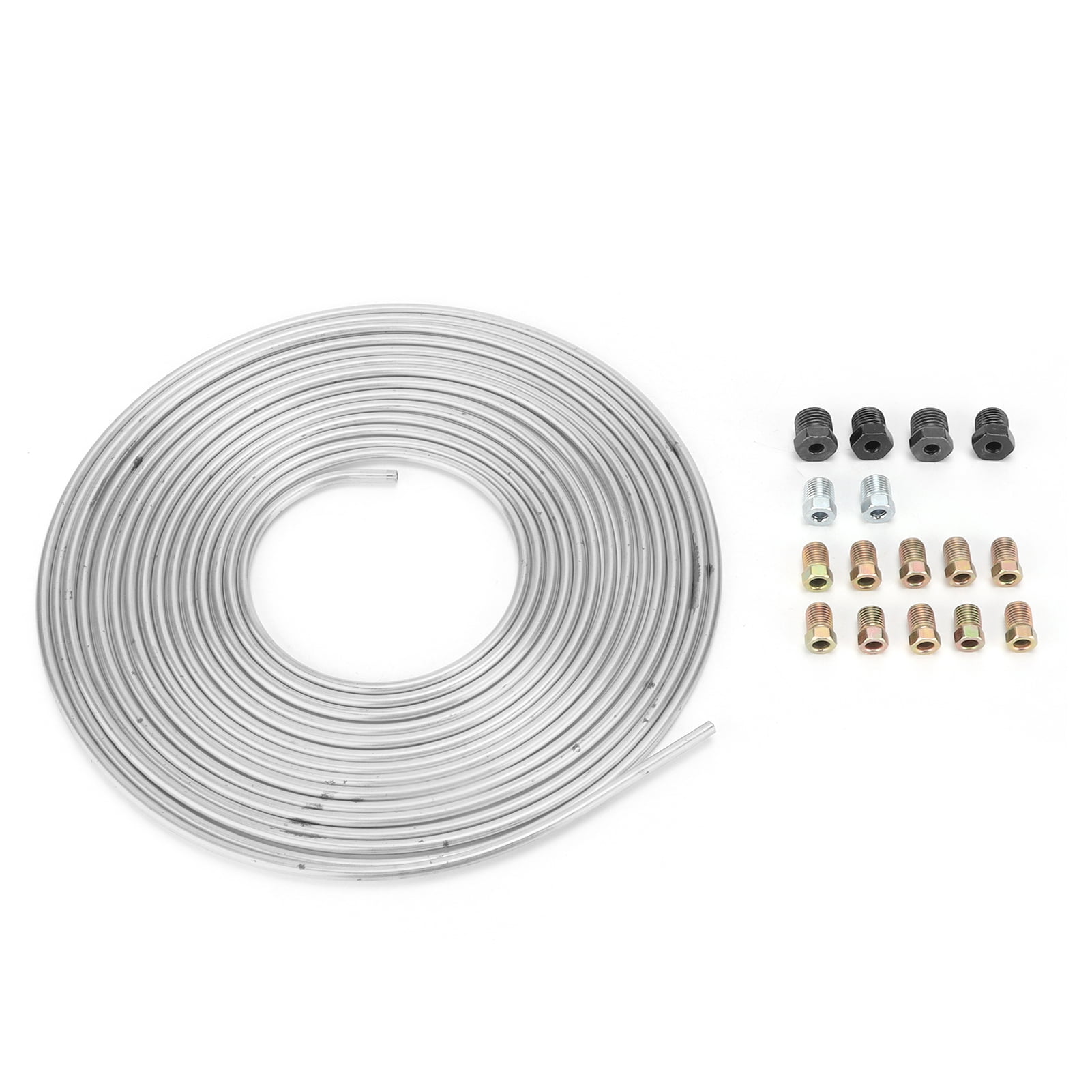 Brake Pipe Coil, Long Service Life Easy Install Brake Line 25ft for Hydraulic Braking Fuel Gold,Silver