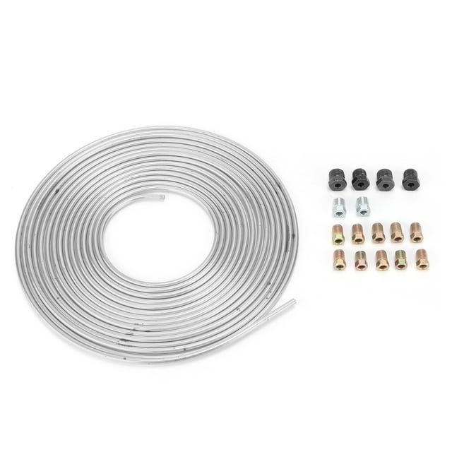 Brake Pipe Coil, Long Service Life Easy Install Brake Line 25ft for Hydraulic Braking Fuel Gold,Silver