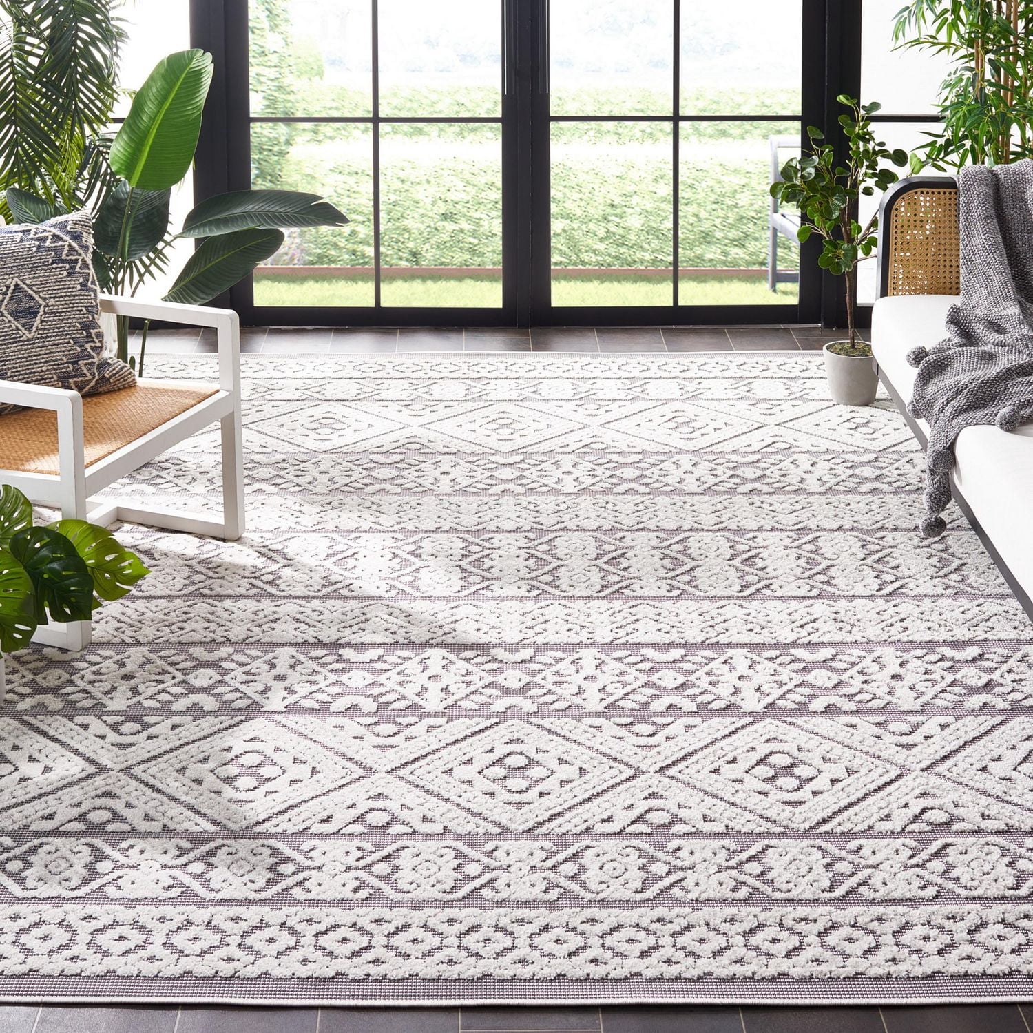 SAFAVIEH Cabana Allycia Tapis Intérieur/Extérieur Géométrique