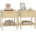 thumbnail image 1 of HOMCOM Nightstand Set of 2, Bedside Table with Drawer and Storage Shelf, 1 of 10