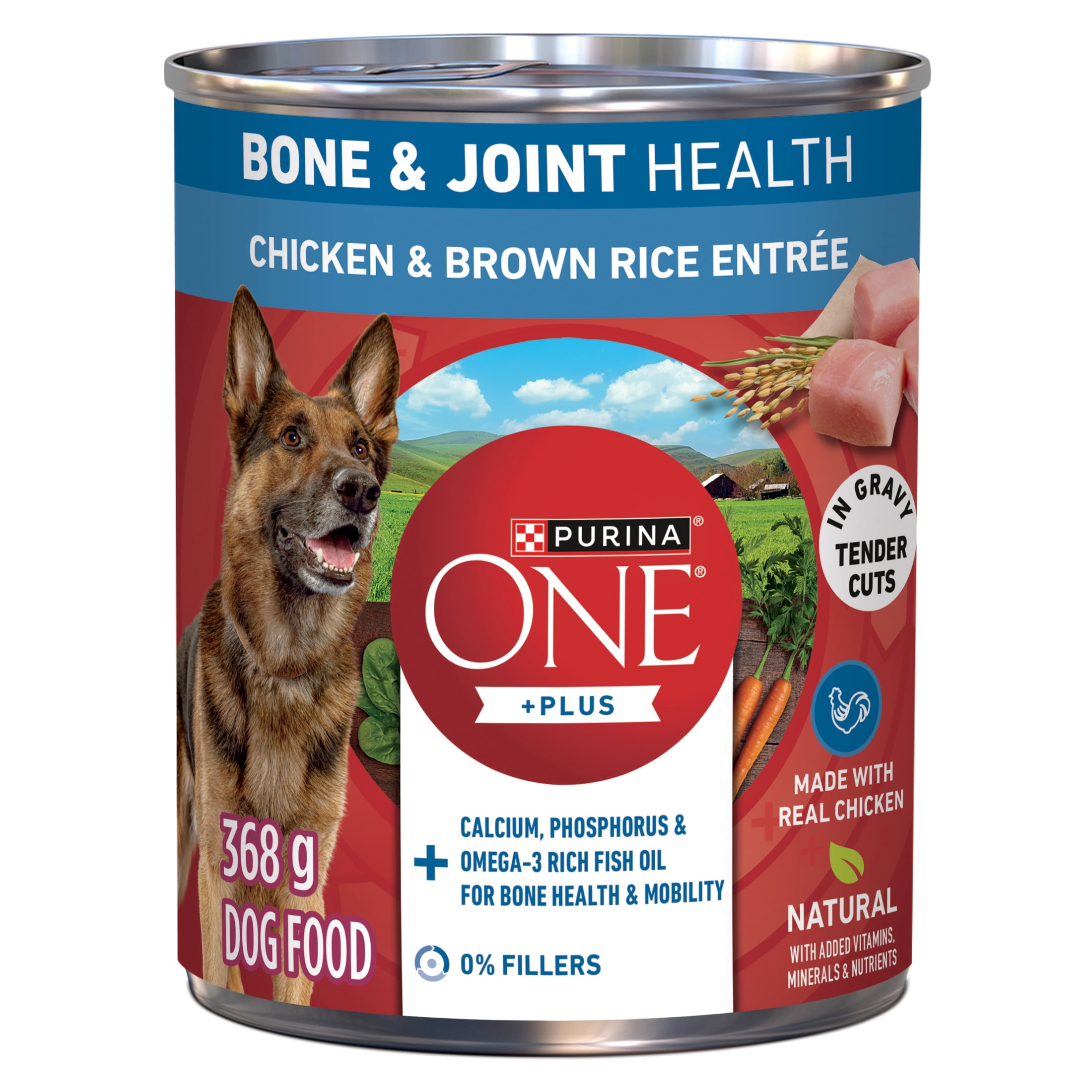 Purina ONE +Plus Bone & Joint Health Chicken & Brown Rice Entrée, Wet Dog Food, 368g