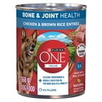 Purina ONE +Plus Oignon & Poulet de santé articulaire & Riz Brun Entrée, Nourriture pour chiens mouillés, 368g