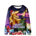 thumbnail image 1 of Pompotops Chandail de Noël Décontracté pour Homme, Mode, Impression 3D, Manches Longues, Col Rond, Haut Chandail Chemise Blouses en Solde, 1 of 5