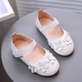 thumbnail image 5 of B91xZ Chaussures de Robe pour Tout-Petites Filles Ballerines Fille Rentrée des Classes Chaussures de Princesse de Mariage, Blanc 8.5, 5 of 5