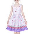 thumbnail image 1 of Girls Dress 50s Vintage Rockabilly Button Front Polka Dot 6 Years, 1 of 1