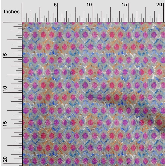 oneOone Cotton Cambric Fabric Chevron Ikat Print Fabric By Yard 56 Inch Wide