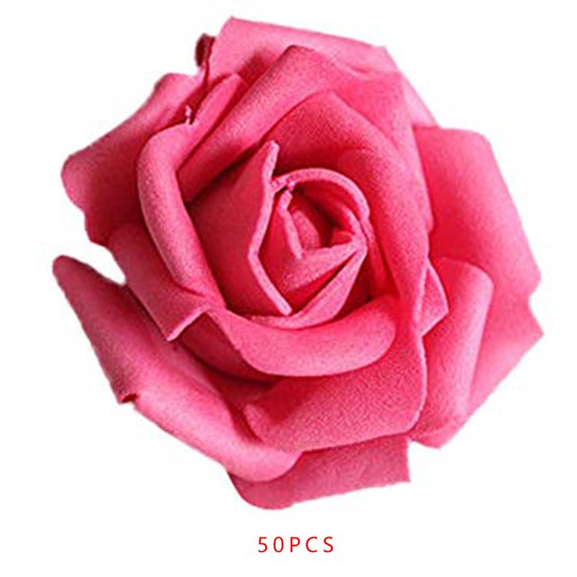 braveheart 50pcs Artificial Bionic Flowers PE Foam Fake Lifelike Roses Wedding Egagement Decorations