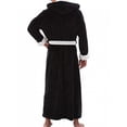 thumbnail image 2 of Innerwin Dressing Gown Solid Color Men Wrap Robe Home Hooded Thicken Plush Bath Robes Black White M, 2 of 3