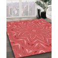 thumbnail image 3 of Ahgly Company Machine Washable Indoor Round Transitional Red Area Rugs, 8' Round, 3 of 7