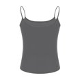 thumbnail image 3 of Timegard Camisoles pour Femmes Col Rond Bretelles Spaghetti Couleur Unie Été Décontracté Confortable Sans Manches, 3 of 6