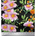 thumbnail image 2 of Soimoi Moss Georgette Fabric Leaves & Wild Flower Fabric Prints By Yard 42 Inch Wide, 2 of 3