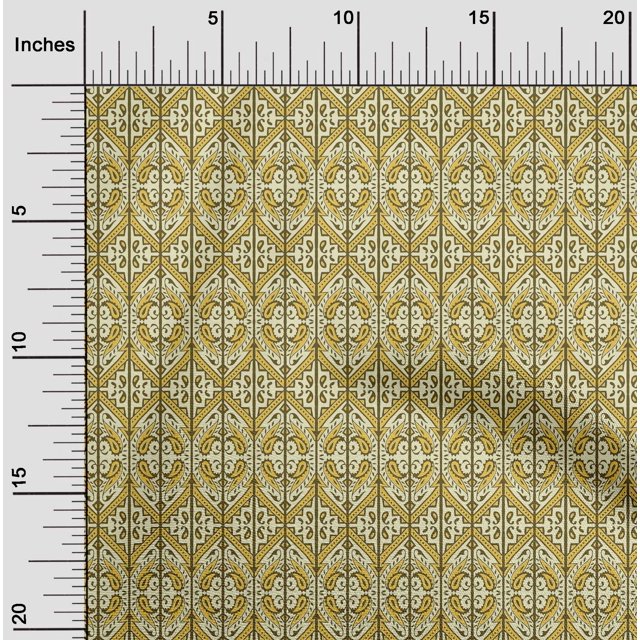 oneOone Silk Tabby Fabric Geometric & Paisley Block Fabric Prints By Yard 42 Inch Wide