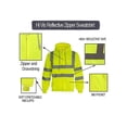 thumbnail image 3 of High Visibility workwear safety full zip hoodie reflective sweatshirt (Yellow,M), 3 of 5