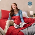 thumbnail image 3 of Bare Home Cozy Fleece Sheet Set - Extra Plush Polar Fleece - Deep Pocket - King, Red, 3 of 8