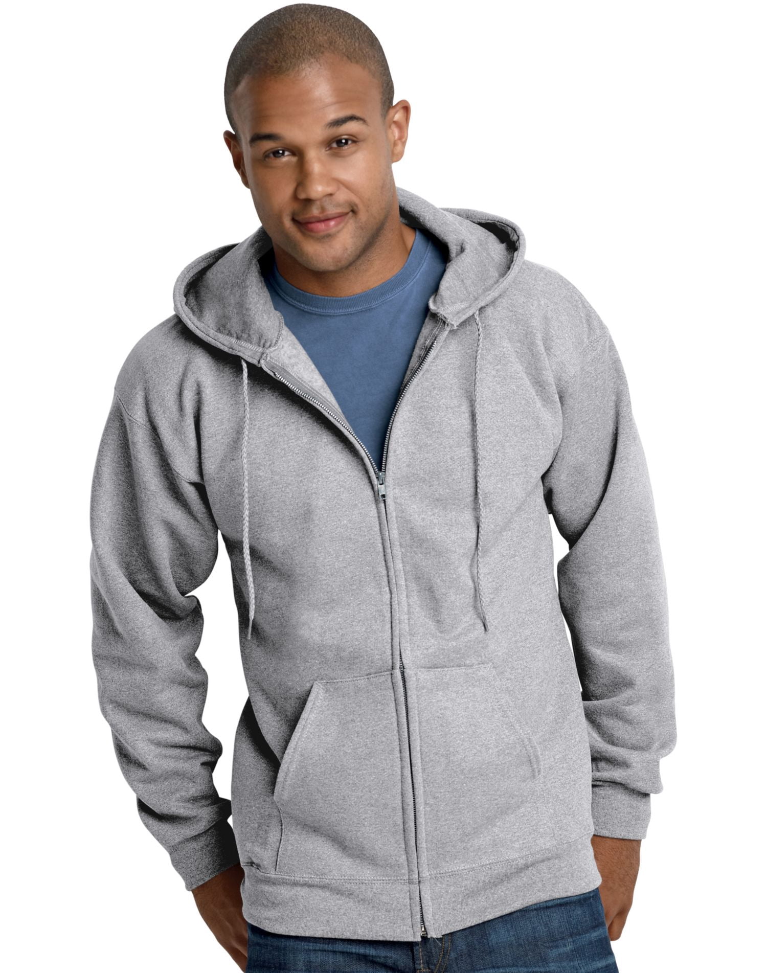Hanes Ultimate Coton Molletonné pour Adulte à Fermeture Éclair Intégrale, m, Gris Oxford