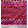thumbnail image 1 of Soimoi Moss Georgette Fabric Aztec Geometric Printed Craft Fabric by The Yard 42 Inch Wide, 1 of 3