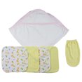 thumbnail image 1 of Pink Hooded Towel, Washcloths and Hand Washcloth Mitt - 6 Pc Set, 1 of 3