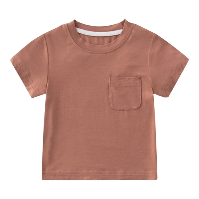 Timegard Infant Baby Clothes Boy Girls Short Sleeve Tee Shirts Summer Toddler Thin Tops Solid Color