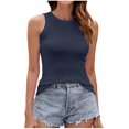 thumbnail image 2 of UPPADA Women'S Sleeveless Tank Top Scoop Neck Ribbed Knit Basic Cami Shirts Silk Satin Camisole Summer Tank Tops V Neck Spaghetti Strap Blouses Cross Back Sleeveless Cami Shirt,Clearance on sale, 2 of 8