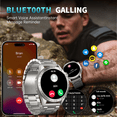 thumbnail image 4 of Smart Watch for Men(Answer/Dial Calls), 1.43'' AMOLED/100 Sports Modes, 5ATM Waterproof Fitness Watch with Fitness Tracking Fits for Android and iOS Smartwatch Silver Steel, 4 of 9
