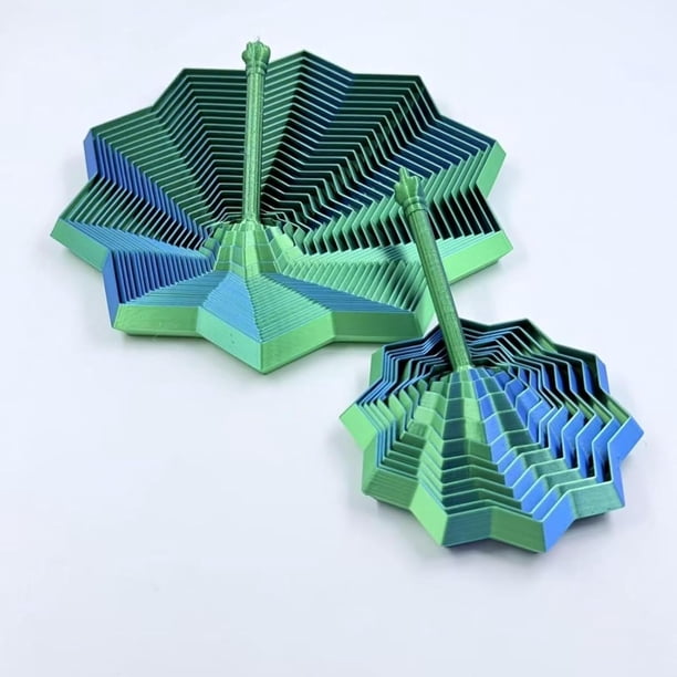 Jouet Fidget 3D étoile Fractale à Presser – Anti-stress Sensoriel En Spirale Dégradé, 12x12x10 Cm, Pour Adultes Et Enfants