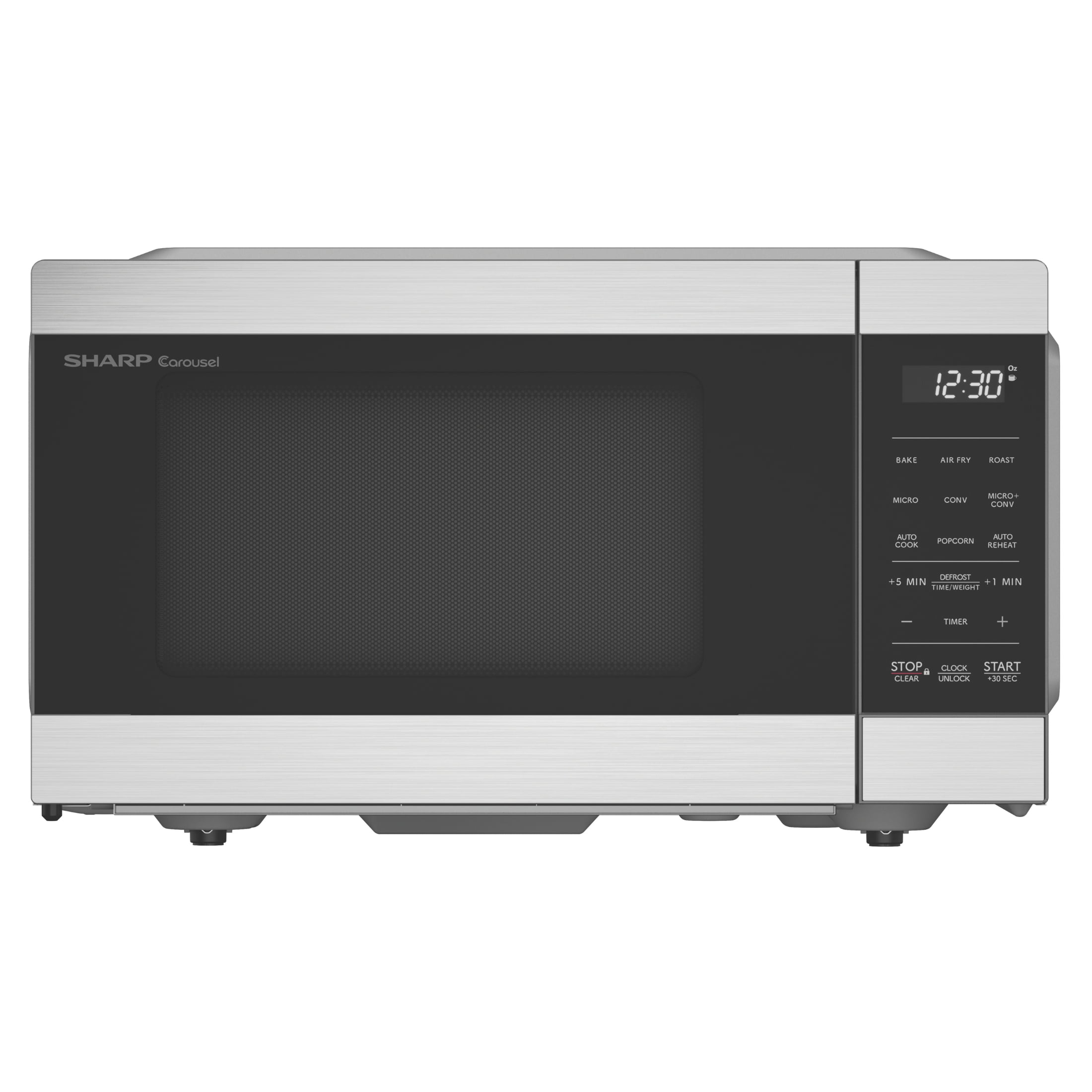 SHARP SMC0985KSC Carousel Countertop Convection Microwave Oven with Air Fry, 0.9 cu. ft., 900W, Roasts & Bakes, Auto Defrost & Cook, Child Safety Lock