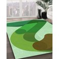 thumbnail image 3 of Ahgly Company Tapis d'Intérieur Rond Lavable en Machine Vert Jade Transitionnel, 7 Pieds Rond, 3 of 7
