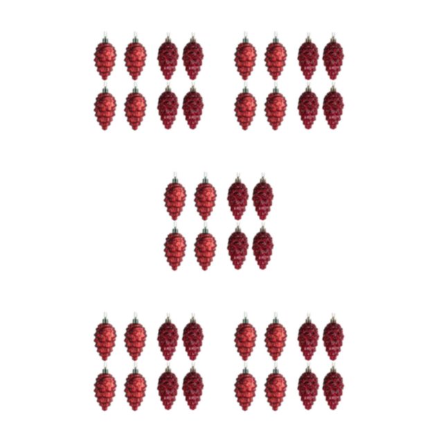 Maytalsory 8pieces Plastic Pine Tree Hanging Conveniently Designed Decorations For Easy Wine Red 5Set