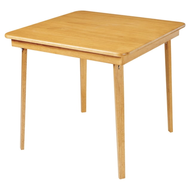 Meco STAKMORE Table de Cartes Pliant à Bord Droit, Fini Chêne, 1 Unité